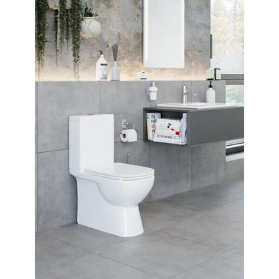 Унитаз-компакт Sanita Luxe Quadro Slim, 2-реж. OLI, дюропласт с микролифтом, белый