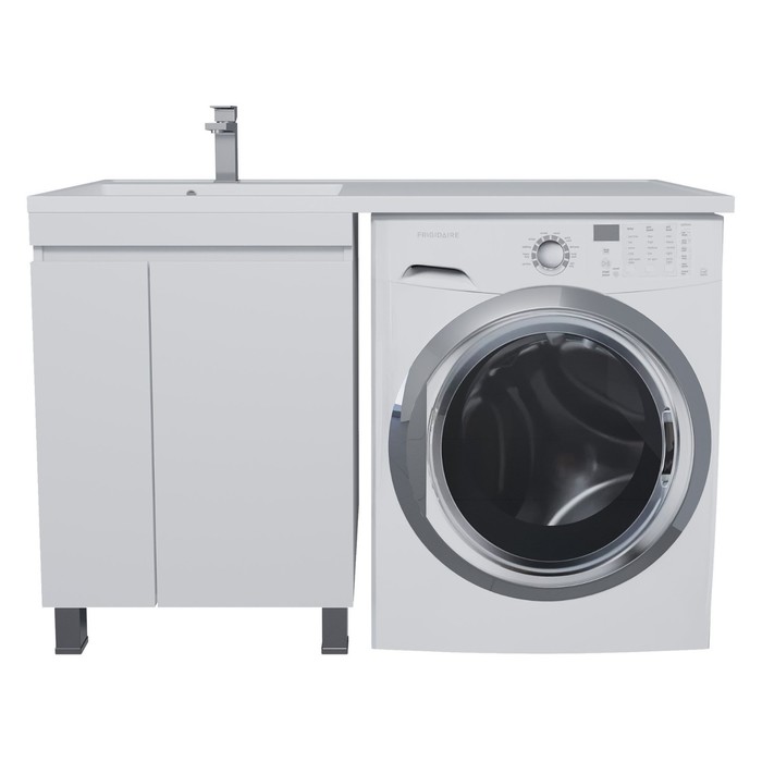 Тумба с раковиной Uperwood Magenta 60/120 см, напольная, белая, с дверцами, левая - Фото 1