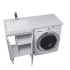 Тумба с раковиной Uperwood Magenta 60/120 см, напольная, белая, с дверцами, левая - Фото 2