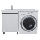 Тумба с раковиной Uperwood Magenta 60/120 см, напольная, белая/графит, с дверцами, левая - Фото 1