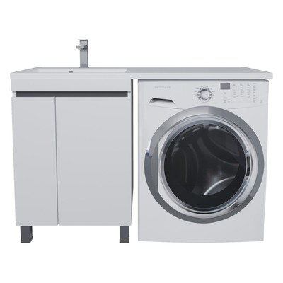 Тумба напольная Uperwood, с раковиной Uperwood Magenta 60/120, с дверцами, левая, цвет белый/графит