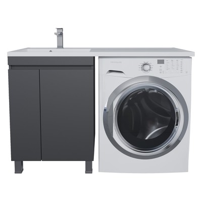 Тумба напольная под стиральную машину Uperwood Magenta 60/120, левая, цвет чёрный