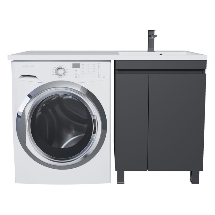 Тумба с раковиной Uperwood Magenta 60/120 см, напольная, черная, с дверцами, правая - Фото 1