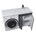 Тумба с раковиной Uperwood Magenta 60/120 см, напольная, черная, с дверцами, правая - Фото 2