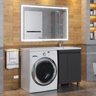 Тумба с раковиной Uperwood Magenta 60/120 см, напольная, черная, с дверцами, правая - Фото 3