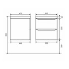 Тумба с раковиной Uperwood Tanos NEW, 50 см, подвесная, белая/графит - фото 13982875