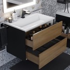 Тумба подвесная Uperwood, с раковиной Uperwood Barsa 70, цвет белый/чёрный/дуб сонома 10320744