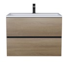 Тумба подвесная Uperwood, с раковиной Uperwood Barsa 70, цвет белый/чёрный/дуб сонома 10320744