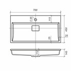 Тумба подвесная Uperwood, с раковиной Uperwood Barsa 70, цвет белый/чёрный/дуб сонома 10320744
