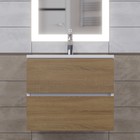 Тумба с раковиной Uperwood Barsa, 60 см, раковина белая, подвесная, белая/дуб сонома - Фото 4