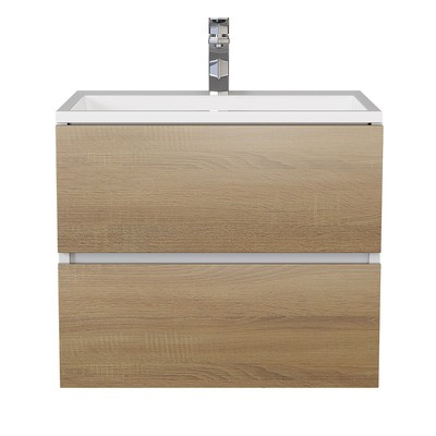 Тумба подвесная Uperwood, с раковиной Uperwood Barsa 60, цвет белый/дуб сонома