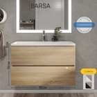 Тумба с раковиной Uperwood Barsa, 90 см, раковина белая, подвесная, белая/дуб сонома - Фото 2