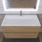 Тумба с раковиной Uperwood Barsa, 90 см, раковина белая, подвесная, белая/дуб сонома - Фото 5