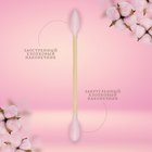 Ватные палочки на деревянной основе, заострённые, 7, 5 см, 100 шт., розовые - Фото 3