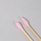 Бамбуковые ватные палочки, заострённые, 7,5 см, 100 шт, цвет розовый - Фото 7