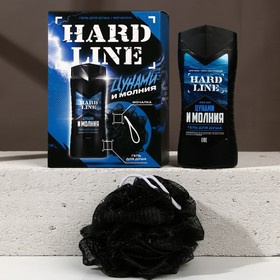 HARD LINE, набор 'Цунами и молния', гель для душа, 250 мл и мочалка для тела