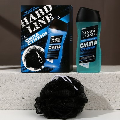 Подарочный набор косметики «Сила стихии», гель для душа 250 мл и мочалка для тела, HARD LINE