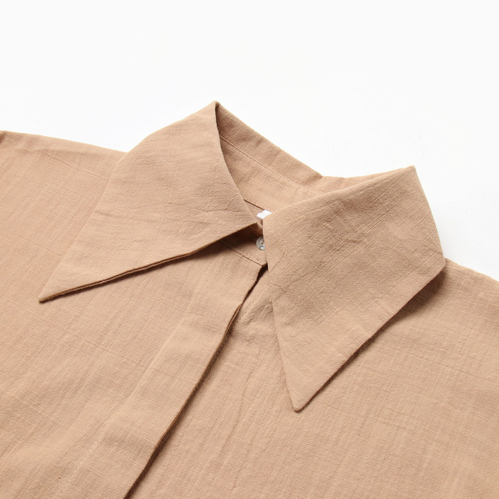Рубашка женская MINAKU: Casual Collection цвет бежевый, р-р 44 - фото 1928473148