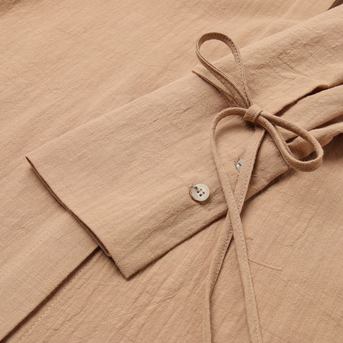 Рубашка женская MINAKU: Casual Collection цвет бежевый, р-р 44 - фото 1928473149