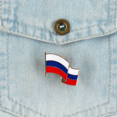 Значок «Флаг России», 3×2.2 см