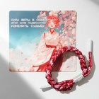 Браслет «Япония» плетёный, цветы, цвет красно-розовый - Фото 3