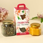 Набор «Расцветай от счастья»: чай травяной 25 г., крем-мёд с абрикосом 120 г. - Фото 1