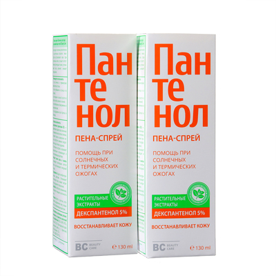 Пена-спрей для лица и тела Пантенол BC, 2 шт по 130 мл