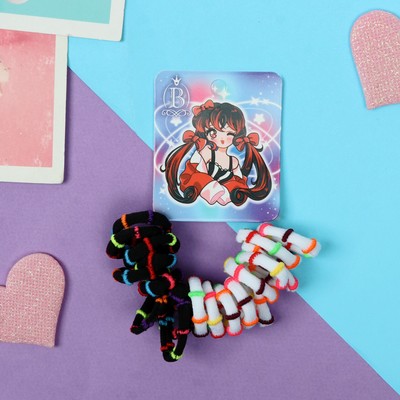 Резинки для волос «Комиксы», набор 20 шт., девчонка бантики, 2.5 см