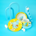 УЦЕНКА Набор детской посуды «Слонёнок», 3 предмета, кружка 230 мл, миска 400 мл, тарелка 10323207