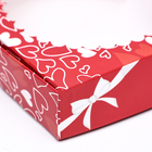 Подарочная коробка с окном, красная "с праздником" 11,5 х 11,5 х 3 см - Фото 5