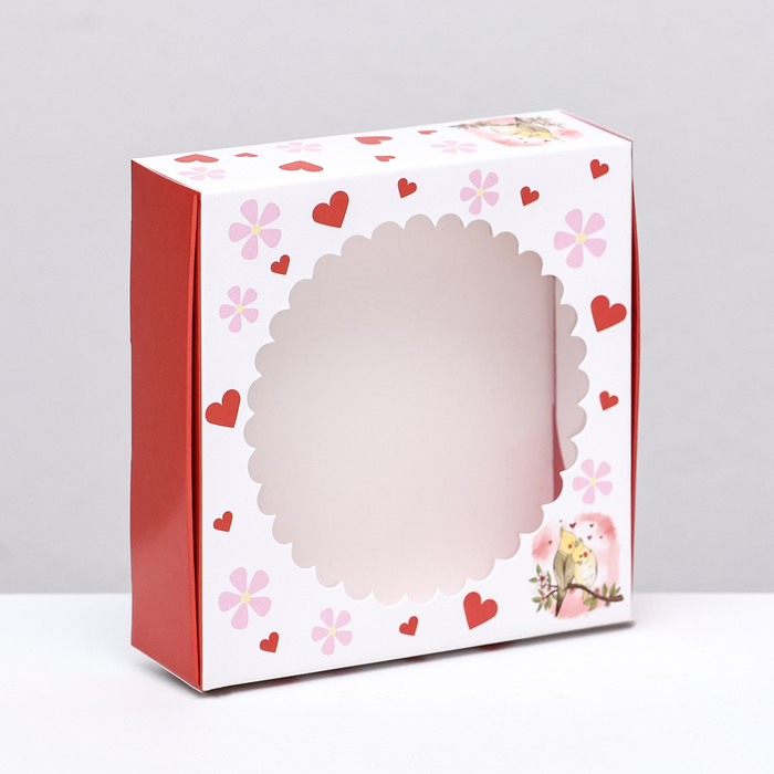 Подарочная коробка с окном, "Только для тебя" 11,5 х 11,5 х 3 см - Фото 1