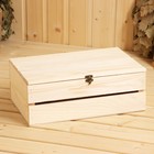 Ящик деревянный 35×23×14 см подарочный с реечной крышкой, с замком - фото 12236579
