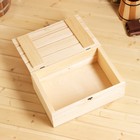 Ящик деревянный 35×23×14 см подарочный с реечной крышкой, с замком - Фото 4