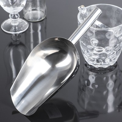 УЦЕНКА Совок из нержавеющей стали для льда и сыпучих продуктов, 30.5×13.5×6 см, хромированная