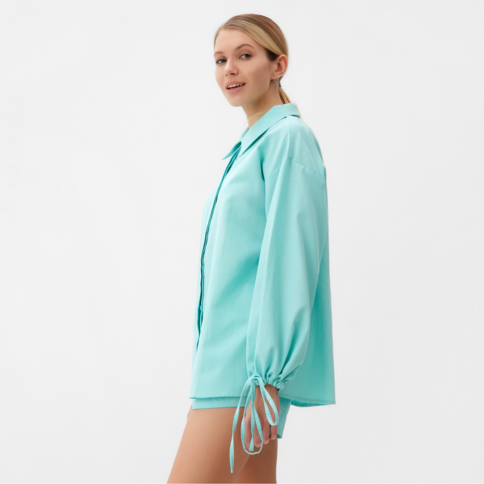 Комплект женский (блузка, шорты) MINAKU: Casual Collection цвет мятный, р-р 44