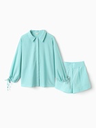 Комплект женский (блузка, шорты) MINAKU: Casual Collection, мятный, размер 46 - Фото 7