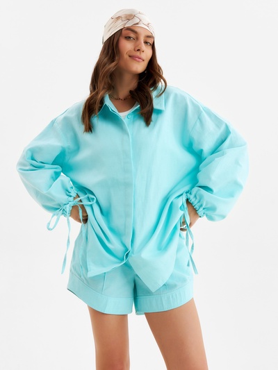 Комплект женский (блузка, шорты) MINAKU: Casual Collection, мятный, размер 48