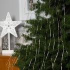 УЦЕНКА Гирлянда «Конский хвост» 20 нитей по 2 м, IP20, серебристая нить, 400 LED, свечение тёплое белое, 12 В - Фото 5