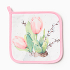 Прихватка «Этель. Тюльпаны», 19×19 см, саржа,100% хлопок, ватин 250 г/м² - Фото 2