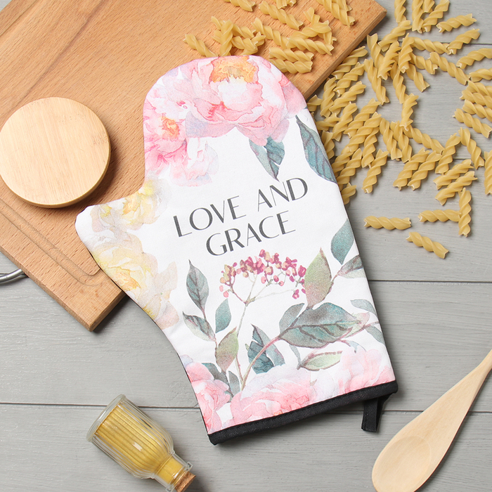 Варежка - прихватка «Этель» Love and Grace: 20×28 см, саржа, 100% хлопок, ватин 250 г/м² - Фото 1