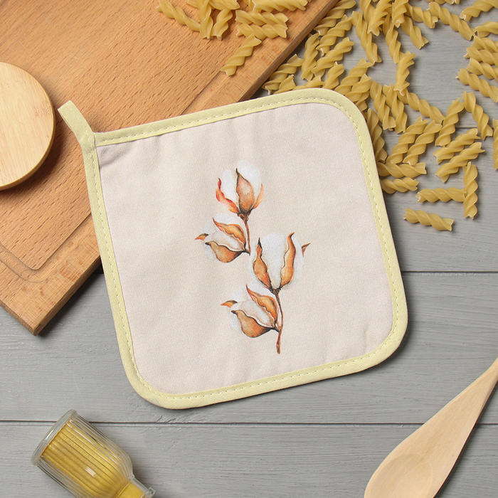 Прихватка «Этель. Хлопок», 19×19 см, саржа, 100% хлопок, ватин 250 г/м² - Фото 1