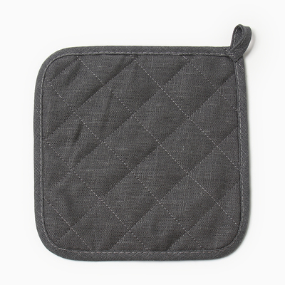 Кухонный набор Этель ECO grey: варежка 15×28 см, прихватка 19×19 см, 100% лён, 245 г/м²
