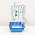 Клетка для птицукомплектованная Bd-1/3c, 30 х 23 х 39 см, синяя - Фото 2