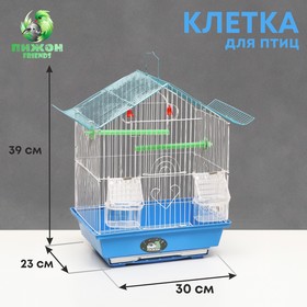 Клетка для птиц укомплектованная Bd-1/1d, 30 х 23 х 39 см, голубая 10091988