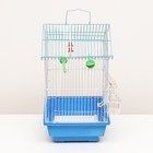 Клетка для птиц укомплектованная Bd-1/1d, 30 х 23 х 39 см, голубая - Фото 2
