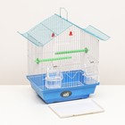 Клетка для птиц укомплектованная Bd-1/1d, 30 х 23 х 39 см, голубая - Фото 7