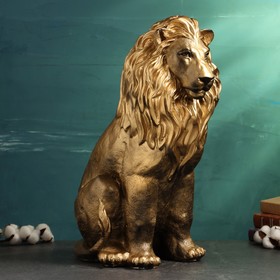 Фигура "Лев сидящий" черное золото