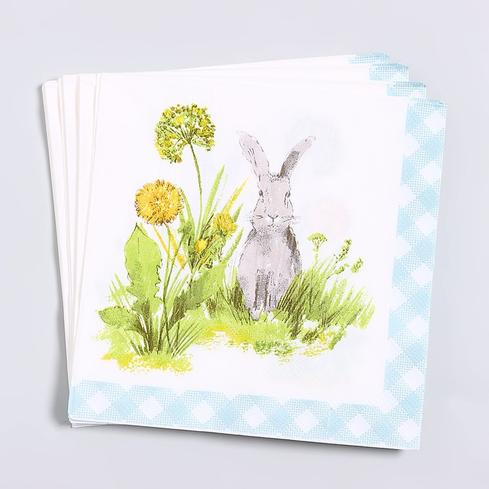 Салфетки бумажные «Серый кролик», 33х33 см, набор 20 шт - Фото 1