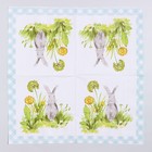 Салфетки бумажные на пасху «Серый кролик», 33×33 см, набор 20 шт. - Фото 2