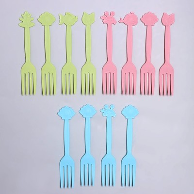 Вилки пластиковые «Подводный мир», 12 шт., 9 см, МИКС